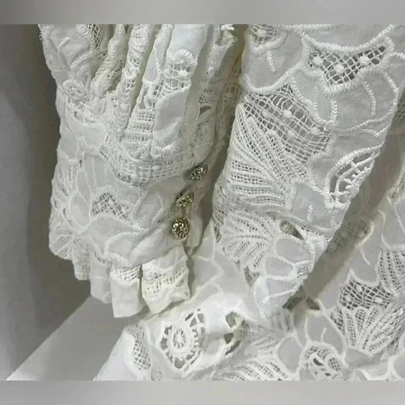 Zimmermann White Long Sleeve Mini Dress 1 US6 Master Chemisete Tunic Button Cuff - Picture 10 of 10